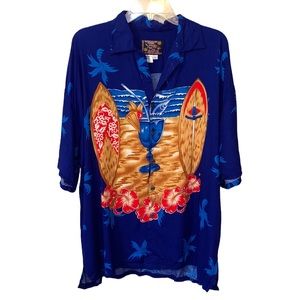 Hawaiian Shirt by Basix  Mens Sz Lg